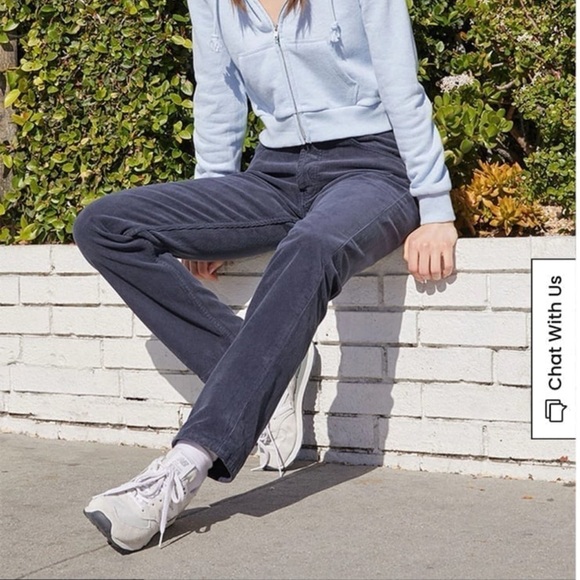 PacSun John Galt Corduroy Straight Leg Pants Button Fly Navy Cotton Small NWT - Picture 4 of 12